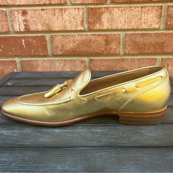 Ralph Lauren Collection Purple Label Telina Gold Metallic Loafers EU 37B US 7 - Picture 12 of 15